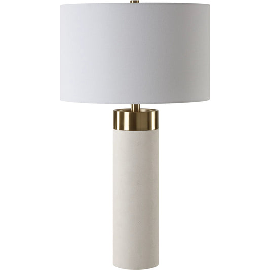 Wessex Table Lamp by Uttermost in brass. Made from iron, shagreen, fabric in a unique style.