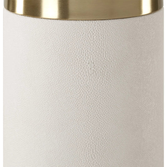 Wessex Table Lamp by Uttermost in brass. Made from iron, shagreen, fabric in a unique style.