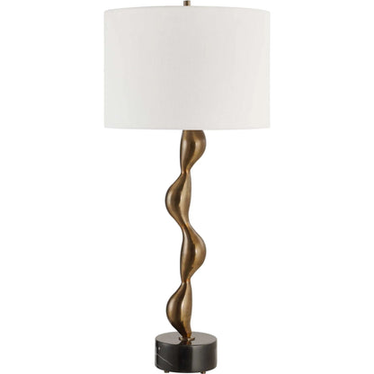 Remolino Table Lamp by Uttermost in bronze. Made from marble, iron, fabric in a unique style.