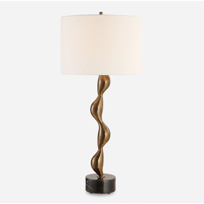 Remolino Table Lamp by Uttermost in bronze. Made from marble, iron, fabric in a unique style.
