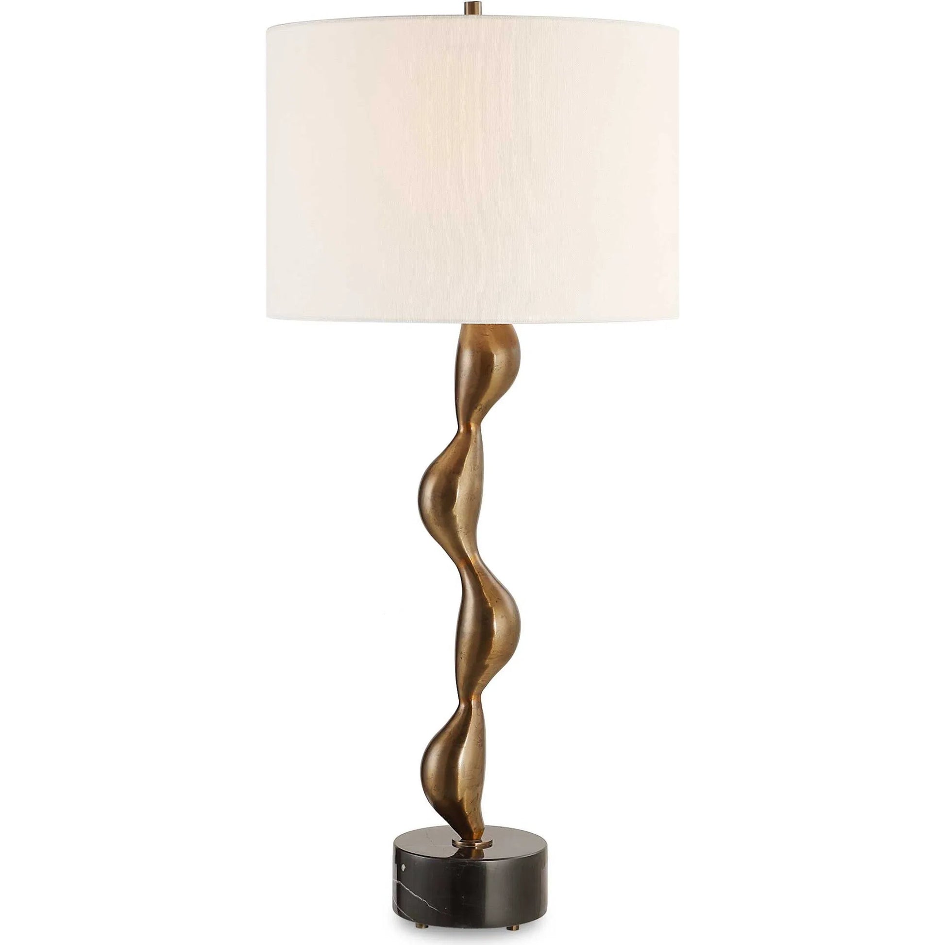Remolino Table Lamp by Uttermost in bronze. Made from marble, iron, fabric in a unique style.