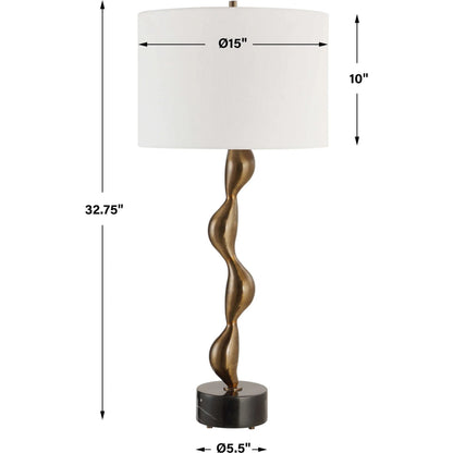Remolino Table Lamp by Uttermost in bronze. Made from marble, iron, fabric in a unique style.