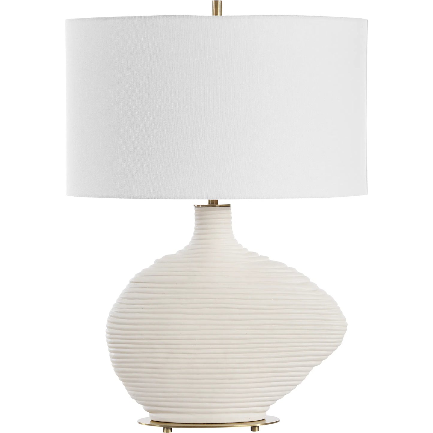 004 SI-2295278 | Primary Silo | Duostacked Ceramic Table Lamp by Uttermost in brass. Made from ceramic, fabric, crystal, iron in a transitional style.