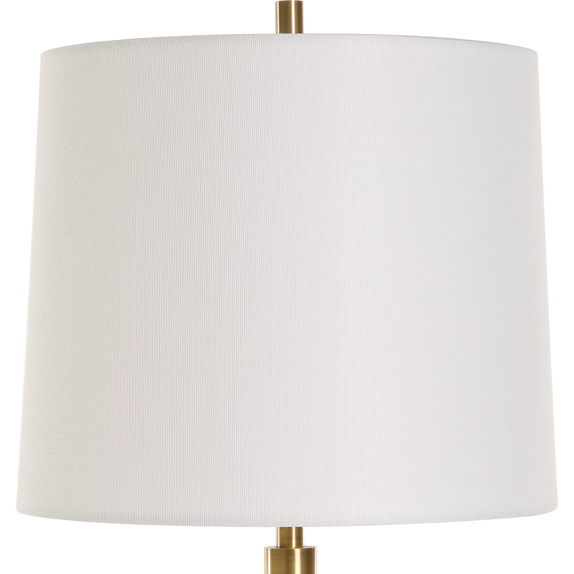 Bledel Buffet Lamp by Uttermost in dark green. Made from steel, marble, fabric in a modern style.