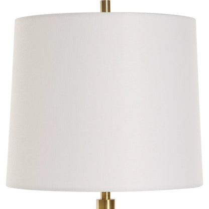 Bledel Buffet Lamp by Uttermost in dark green. Made from steel, marble, fabric in a modern style.