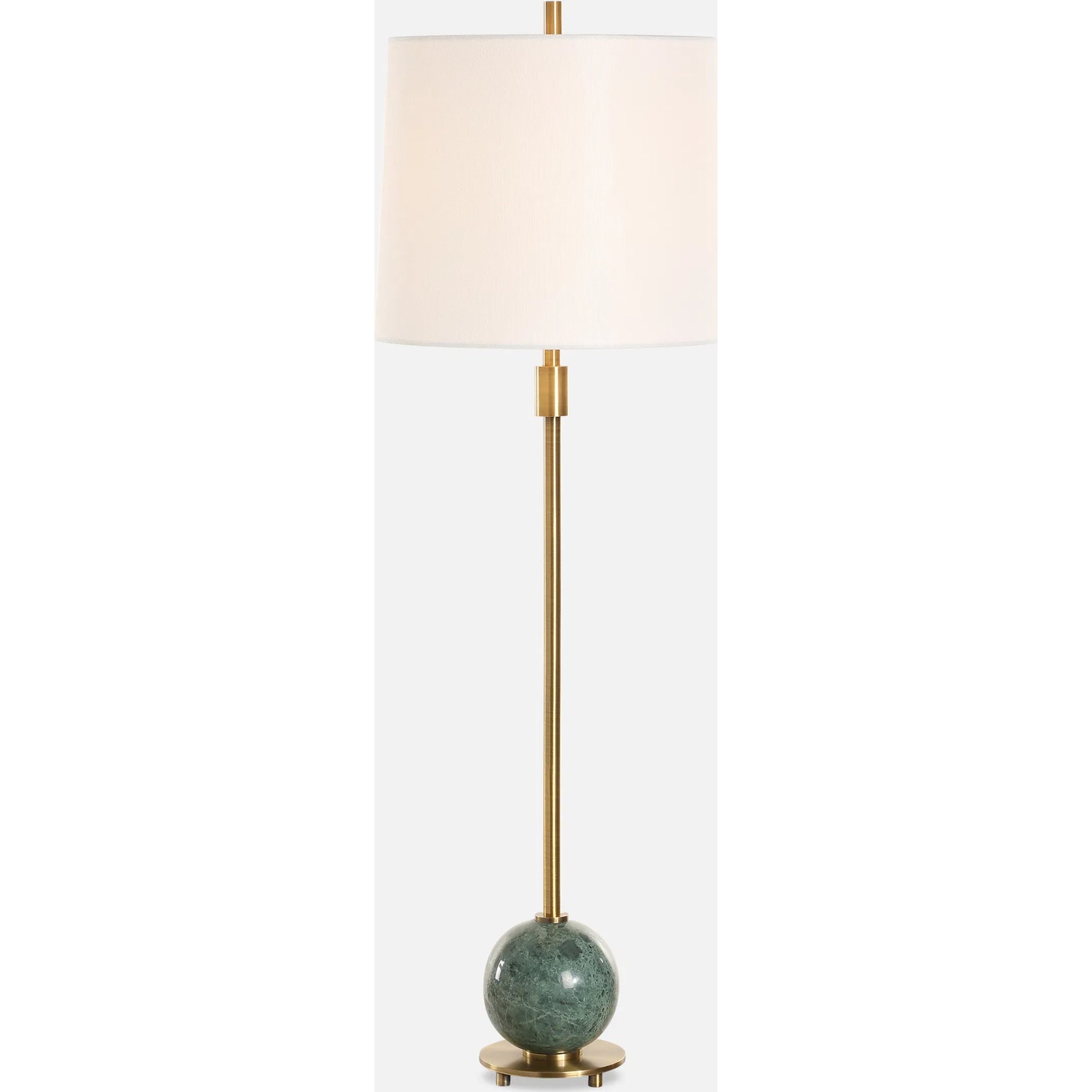 Bledel Buffet Lamp by Uttermost in dark green. Made from steel, marble, fabric in a modern style.