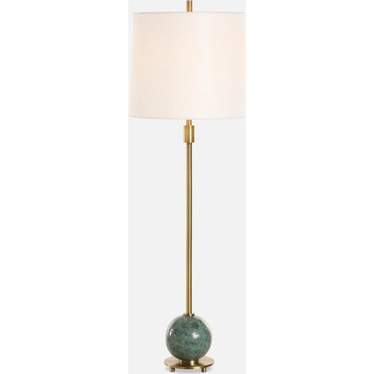 Bledel Buffet Lamp by Uttermost in dark green. Made from steel, marble, fabric in a unique style.