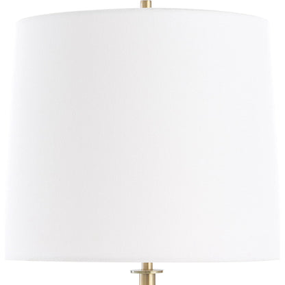 Jenson Buffet Lamp by Uttermost in brass. Made from marble, iron, fabric in a modern style.