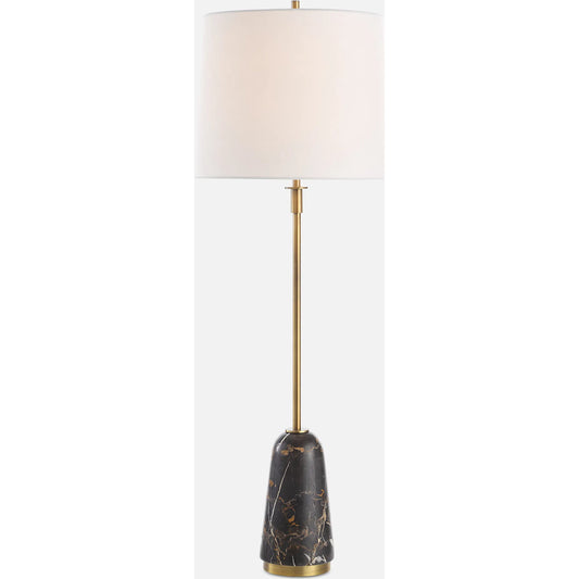 Jenson Buffet Lamp by Uttermost in brass. Made from marble, iron, fabric in a unique style.