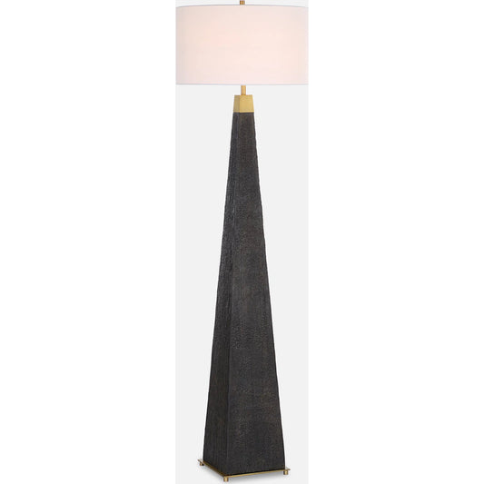 Lathey Tapered Floor Lamp by Uttermost in brass. Made from resin, iron, fabric in a unique style.