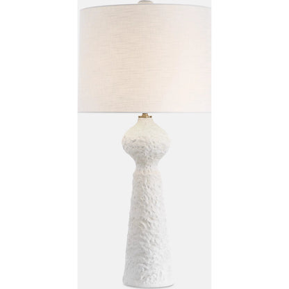 Sonata Textured Table Lamp by Uttermost in brass. Made from ceramic, steel, fabric in a transitional style.