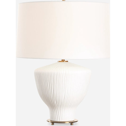 Maisie Table Lamp by Uttermost in brass. Made from ceramic in a unique style.