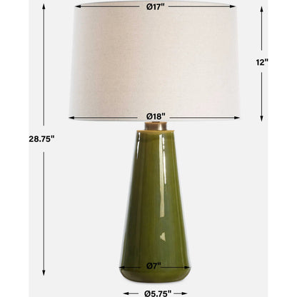 Kelley Moss Table Lamp by Uttermost in brass. Made from steel, ceramicfabric in a eclectic & global style.