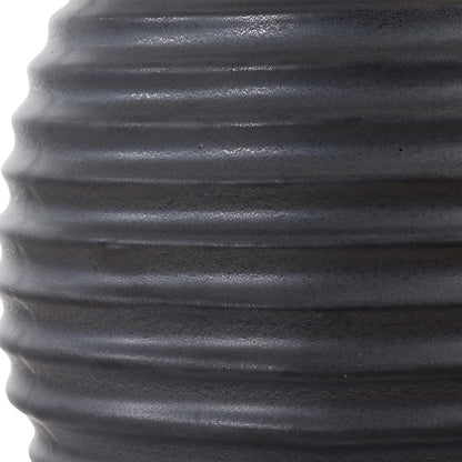 Chelsom Ribbed Table Lamp by Uttermost in dark bronze. Made from metal, ceramic, fabric in a modern style.