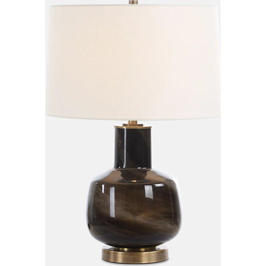 Buchanan Table Lamp by Uttermost in brass. Made from metal, glass, fabric in a unique style.