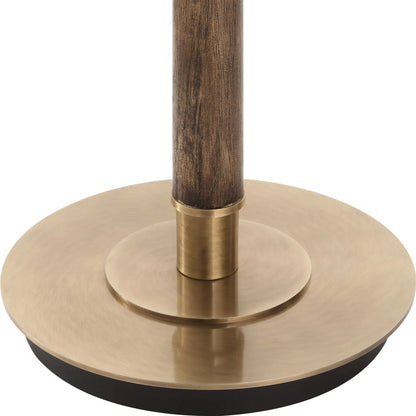 Keros Floor Lamp by Uttermost in dark oak. Made from metal, oak wood, fabric in a traditional style.