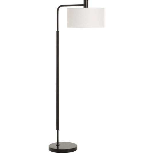 Richie Floor Lamp by Uttermost in black. Made from steel, marble, fabric in a unique style.