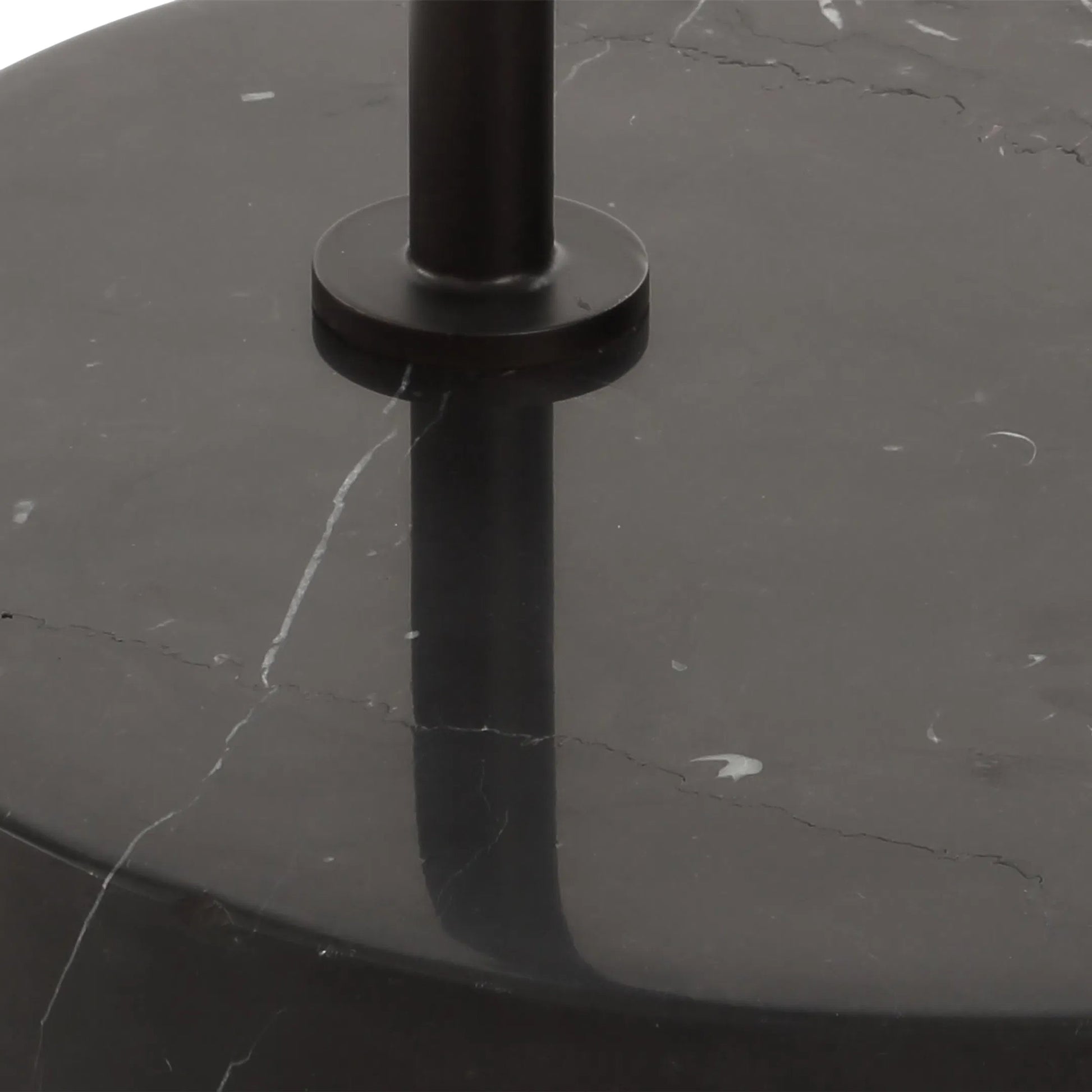 Richie Floor Lamp by Uttermost in black. Made from steel, marble, fabric in a transitional style.
