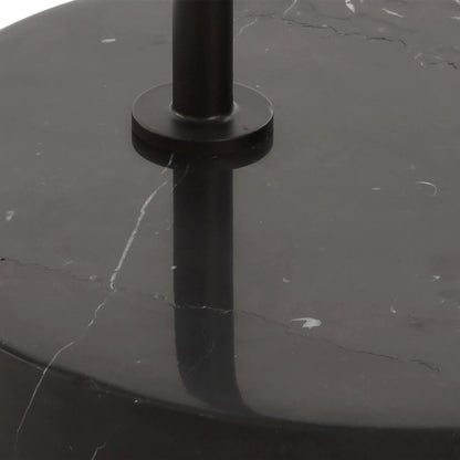 Richie Floor Lamp by Uttermost in black. Made from steel, marble, fabric in a transitional style.