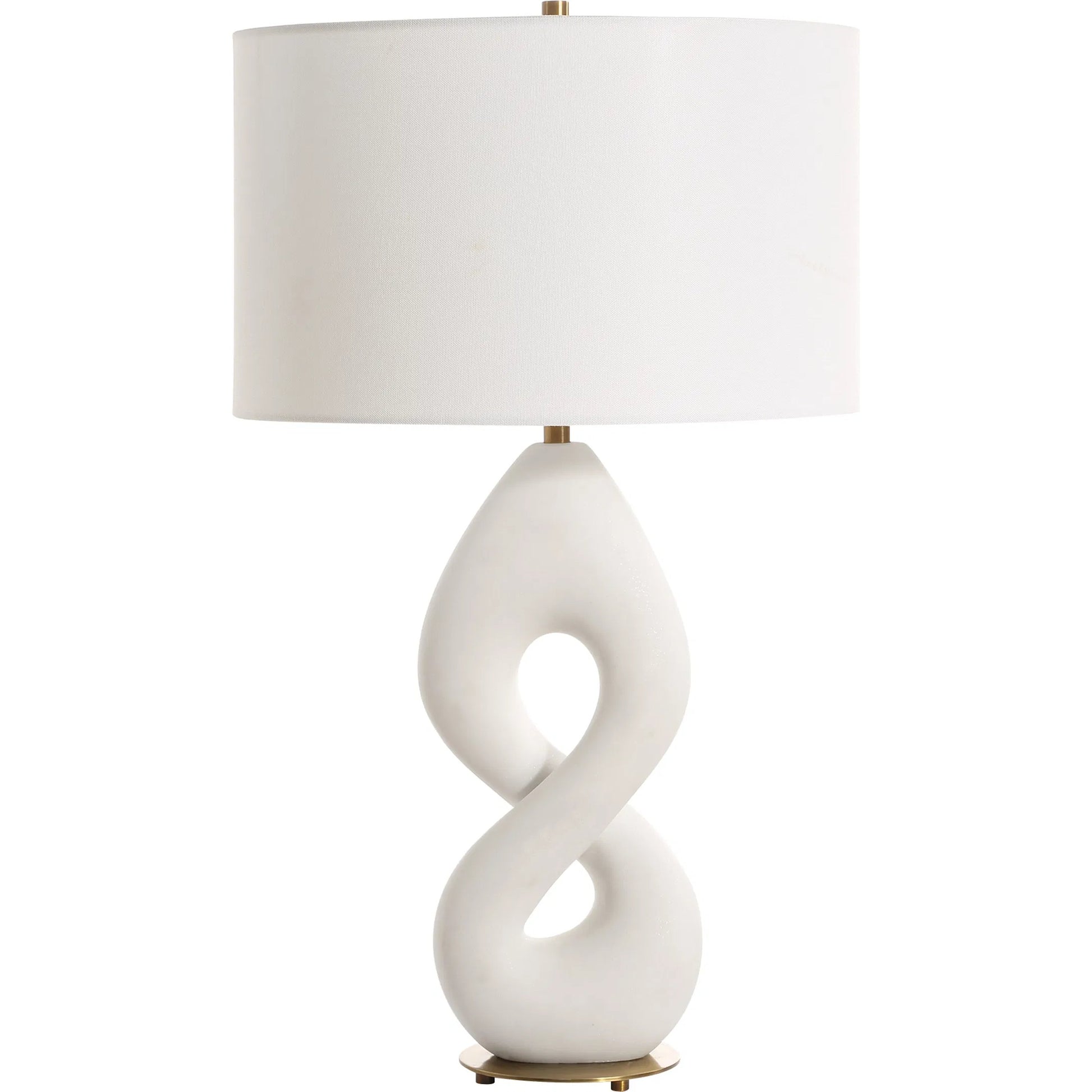 Meridian Table Lamp by Uttermost in brass. Made from resin, iron, fabric in a modern style.