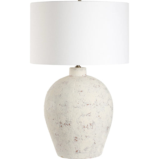 Karena Table Lamp by Uttermost in ivory. Made from porcelain, fabric, steel in a unique style.