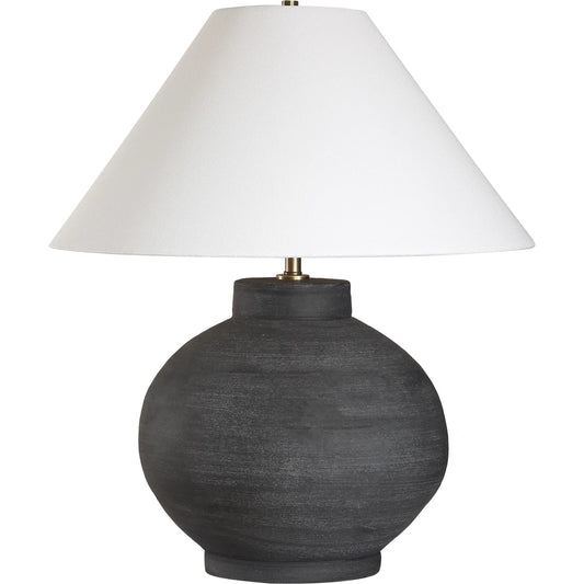 Tramore Rustic Table Lamp by Uttermost in brass. Made from porcelain, fabric, steel in a unique style.