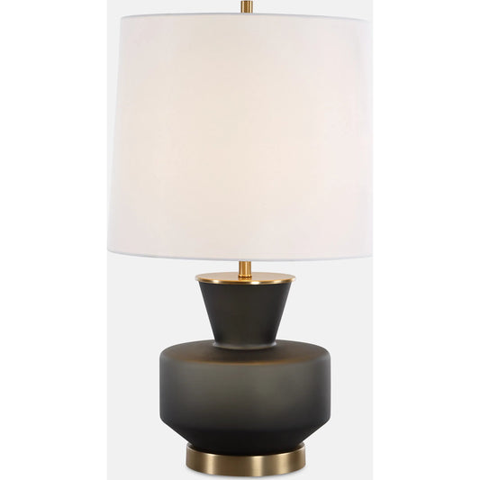 Trentino Table Lamp by Uttermost in brass. Made from metal, glass, linen in a unique style.