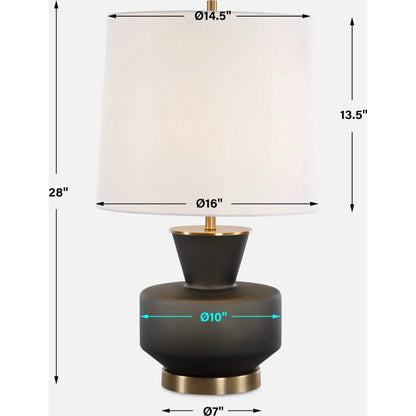 Trentino Table Lamp by Uttermost. Made from metal, glass, linen in a modern style.