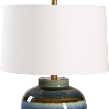 Judarn Table Lamp by Uttermost in brass. Made from ceramic, iron, fabric in a eclectic & global style.
