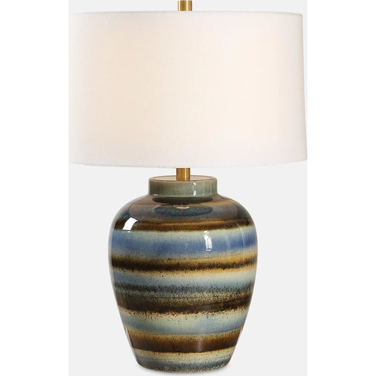 Judarn Table Lamp by Uttermost in brass. Made from ceramic, iron, fabric in a unique style.