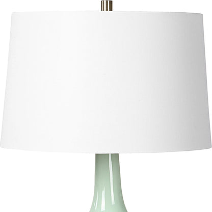 Kyla Mint Table Lamp by Uttermost in brass. Made from ceramic, metal, fabric in a eclectic & global style.