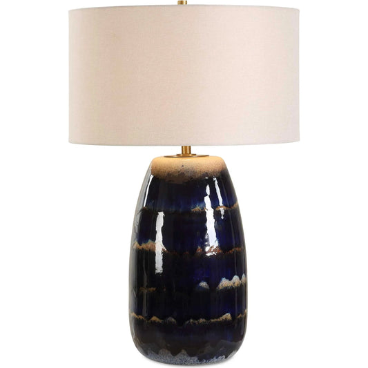 Orleans Glaze Table Lamp by Uttermost in brass. Made from ceramic, metal, fabric in a unique style.