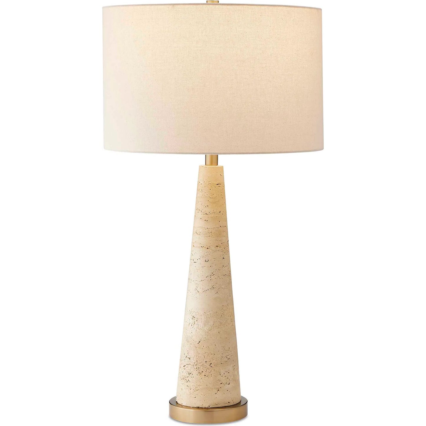 000 SI-2453106 | Primary Silo | Perkins Travertine Table Lamp by Uttermost in brown and brass. Made from travertine, iron, fabric in a transitional style.