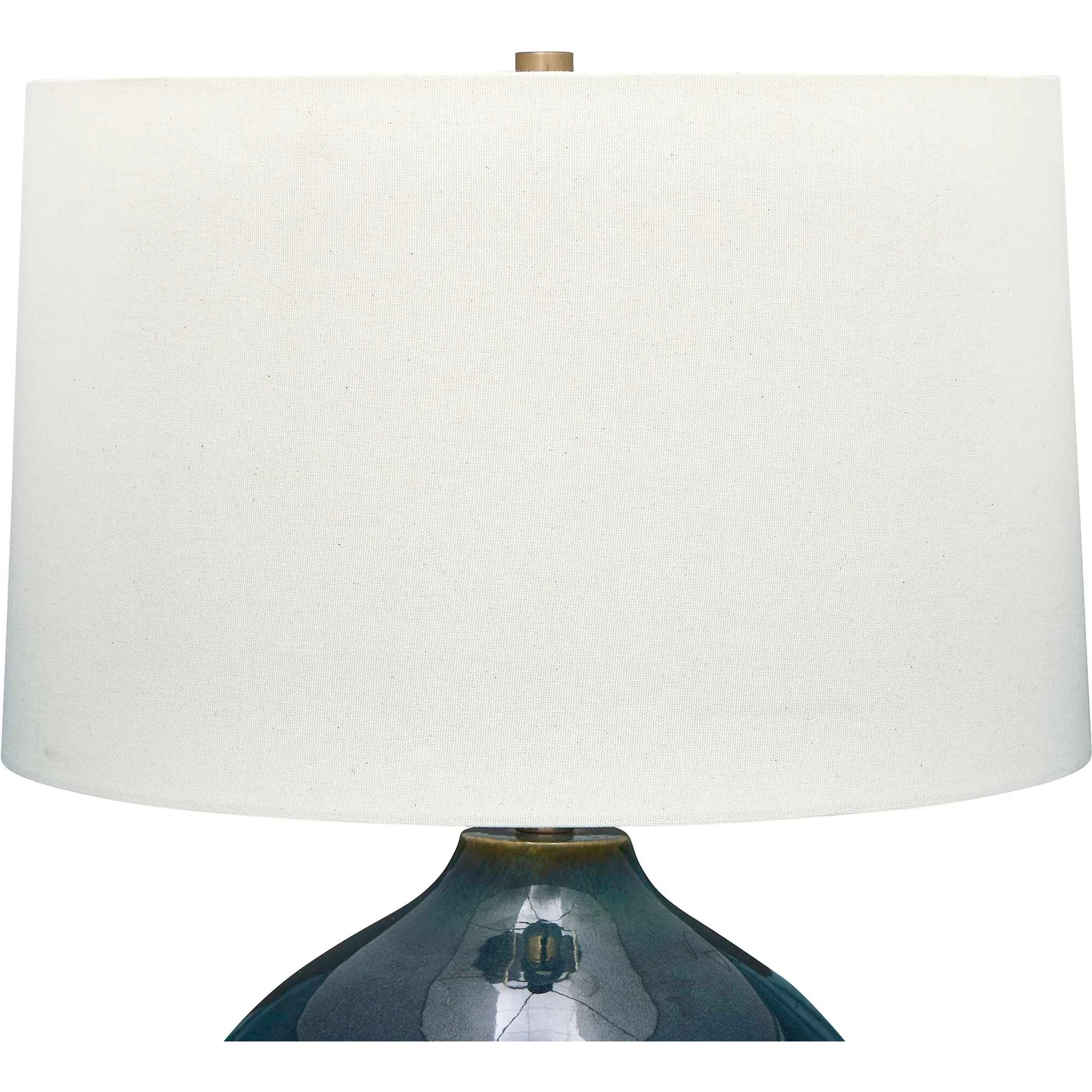 Corrine Table Lamp by Uttermost in blue and brass. Made from ceramic, fabric, iron in a modern style.
