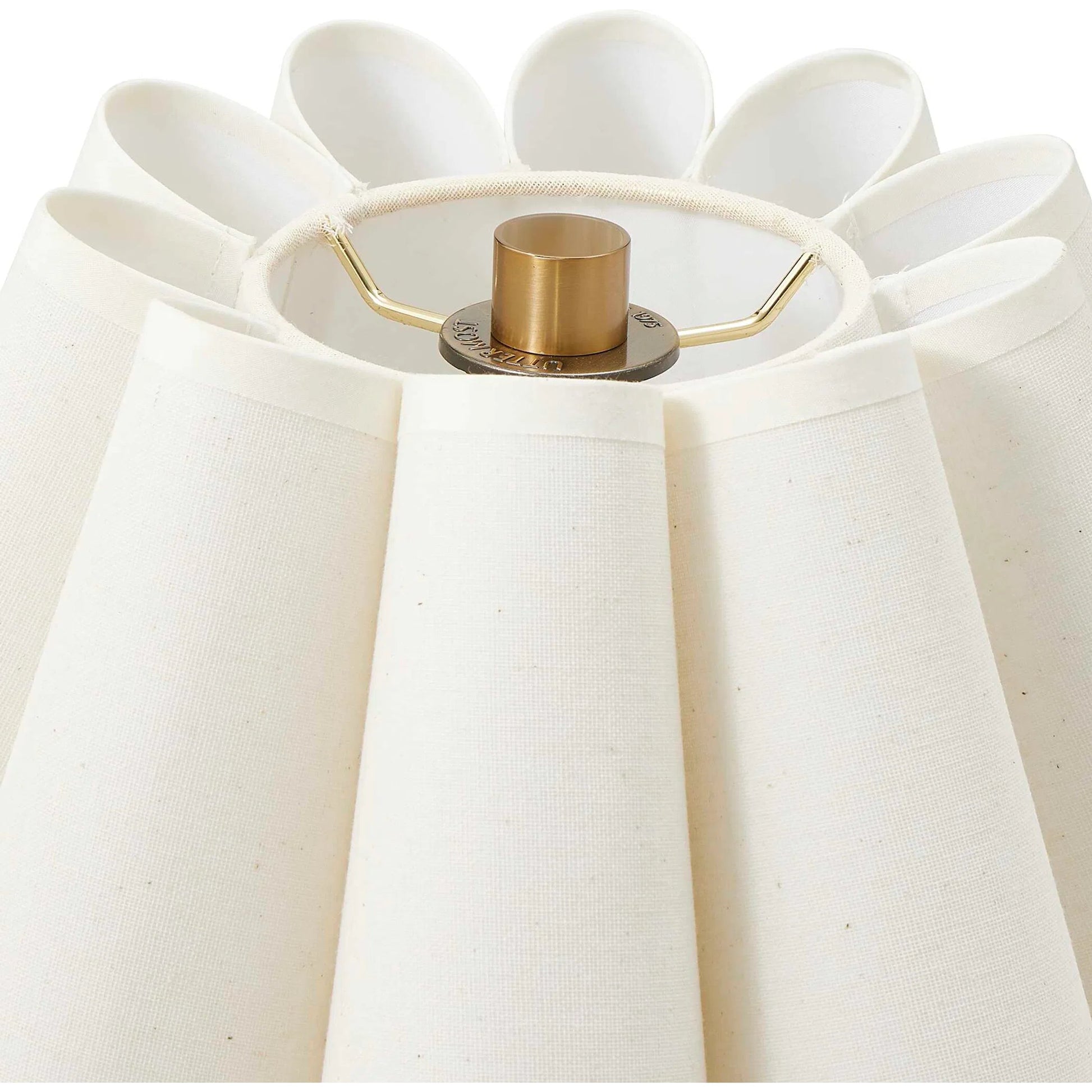 Lilabet Fluted Shade Table Lamp by Uttermost in brass, gold and brass. Made from fabric, iron in a transitional style.
