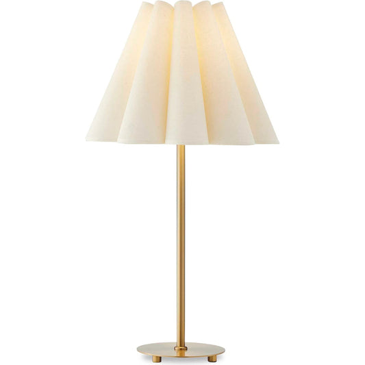 Lilabet Fluted Shade Table Lamp by Uttermost in brass, gold and brass. Made from fabric, iron in a unique style.