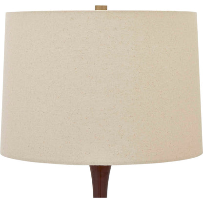 Colette Table Lamp by Uttermost in burgundy and brass. Made from ceramic, fabric, metal in a eclectic & global style.