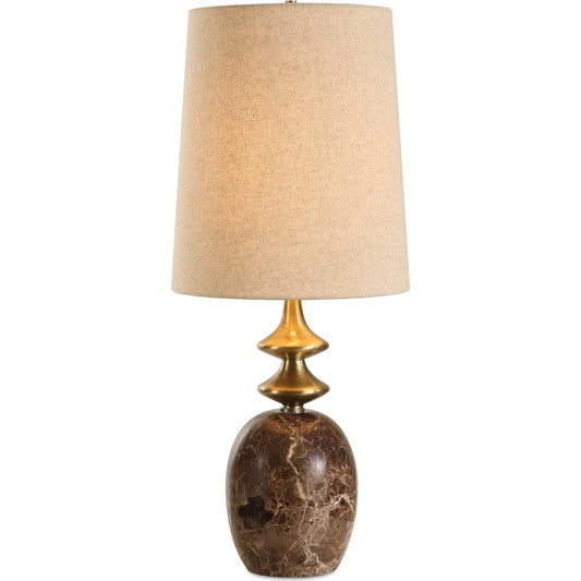 Percy Buffet Lamp by Uttermost in brass. Made from marble, metal, fabric in a unique style.