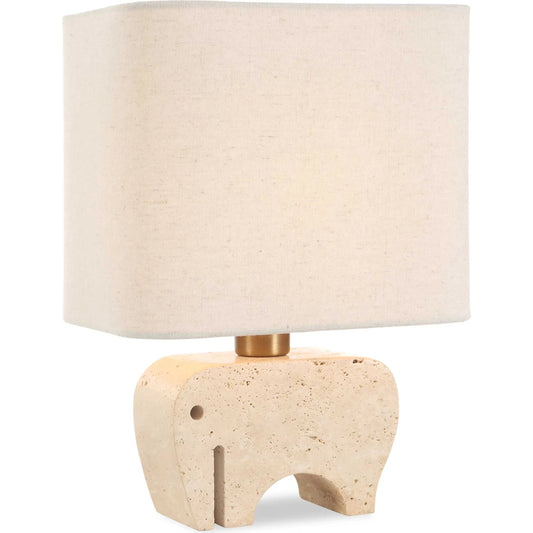 Tusk Travertine Accent Lamp by Uttermost in travertine, brass. Made from metal, marble in a unique style.