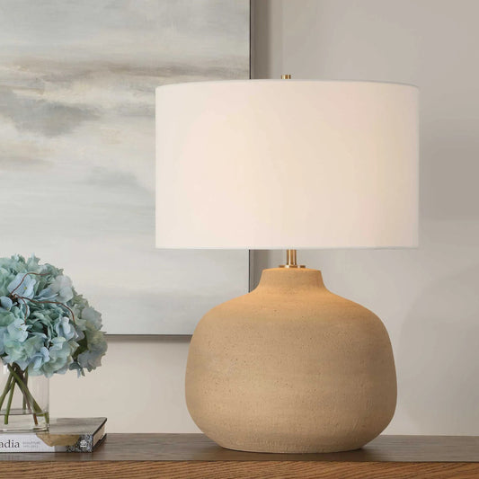 Cline Terracotta Table Lamp by Uttermost in terracotta. Made from steel, ceramic in a unique style.