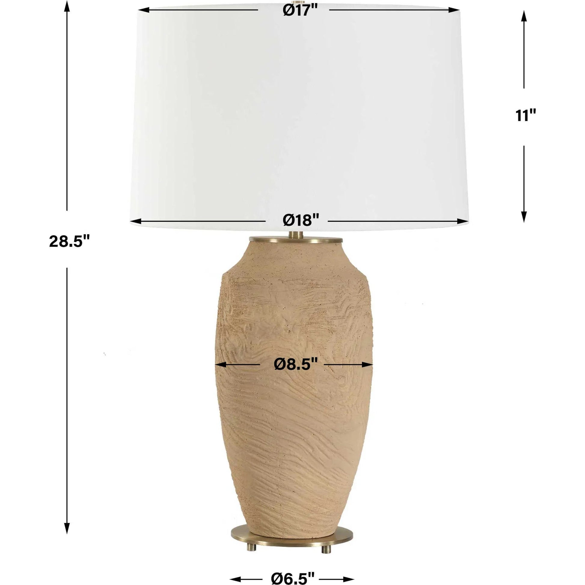 Sandstone Flow Terracotta Table Lamp by Uttermost in terracotta, brass. Made from steel, ceramic in a transitional style.