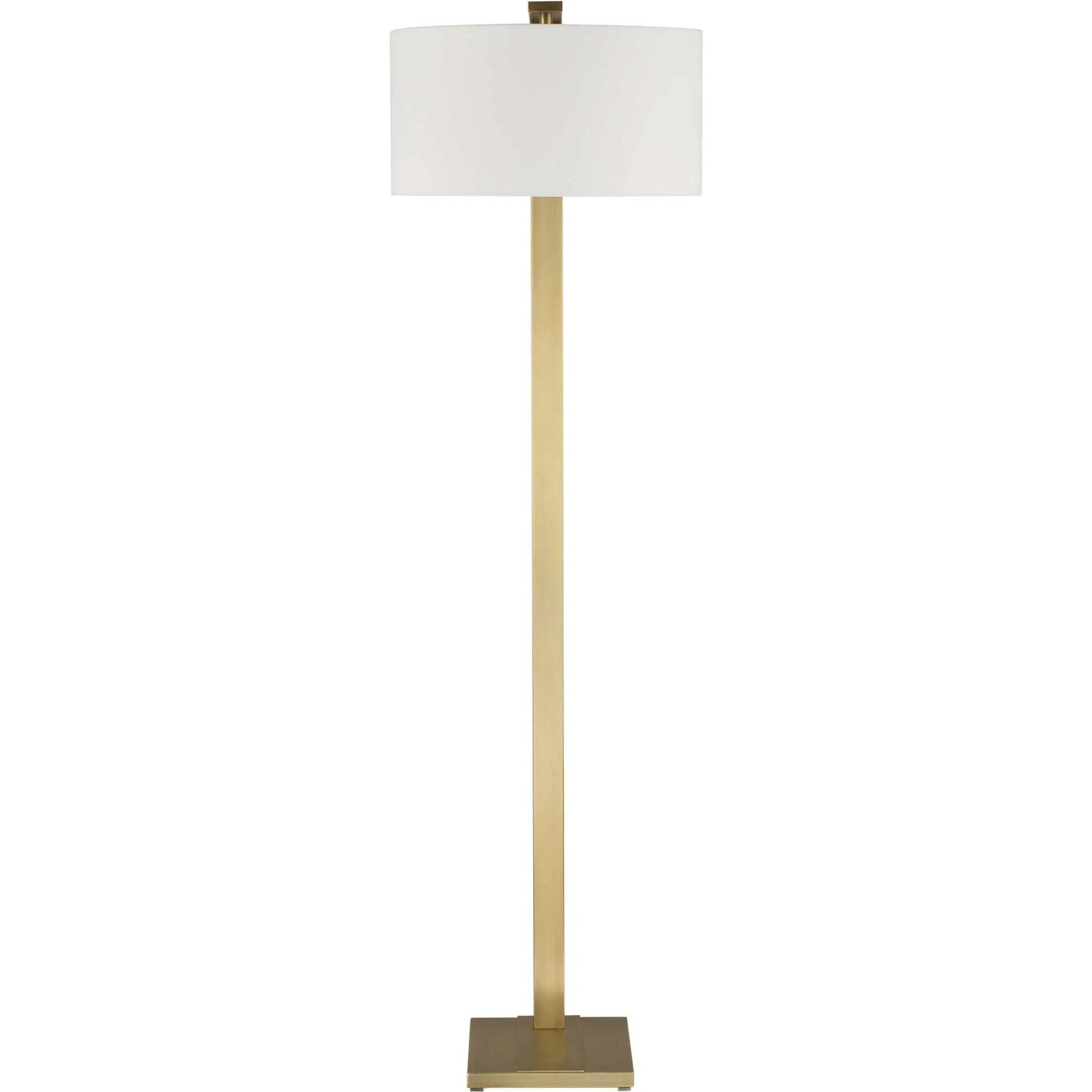 Laight Antique Floor Lamp by Uttermost in brass. Made from steel, fabric in a transitional style.