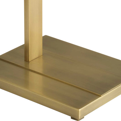 Laight Antique Floor Lamp by Uttermost in brass. Made from steel, fabric in a transitional style.