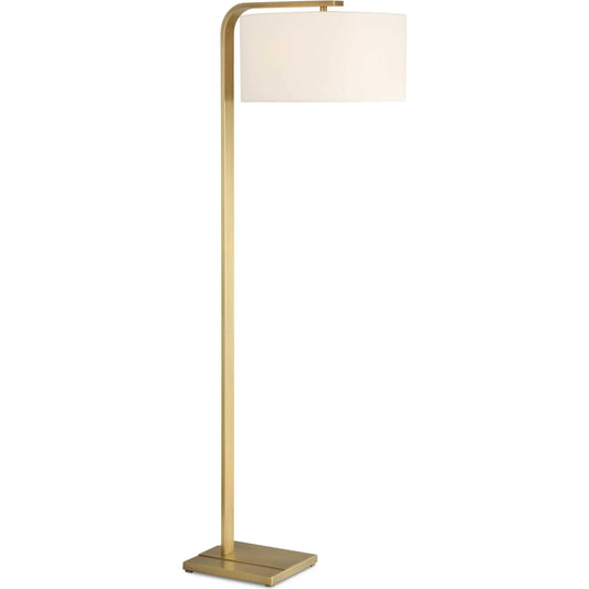 Laight Antique Floor Lamp by Uttermost in brass. Made from steel, fabric in a unique style.