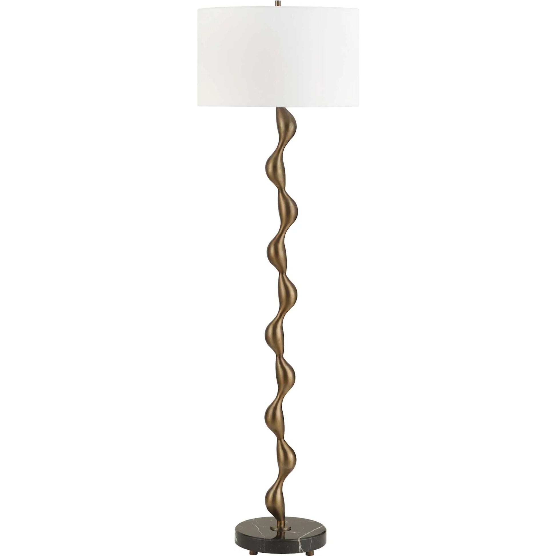 Remolino Floor Lamp by Uttermost in bronze. Made from marble, iron, fabric in a unique style.