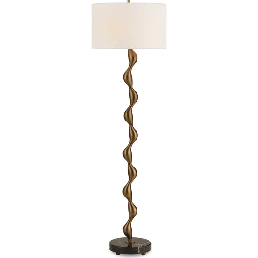 Remolino Floor Lamp by Uttermost in bronze. Made from marble, iron, fabric in a unique style.