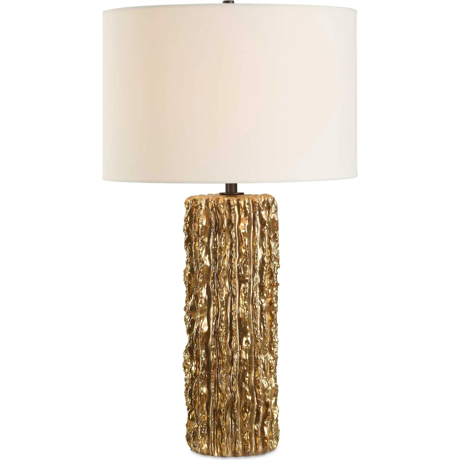 Echo Table Lamp by Uttermost in gold. Made from resin, iron, fabric in a unique style.