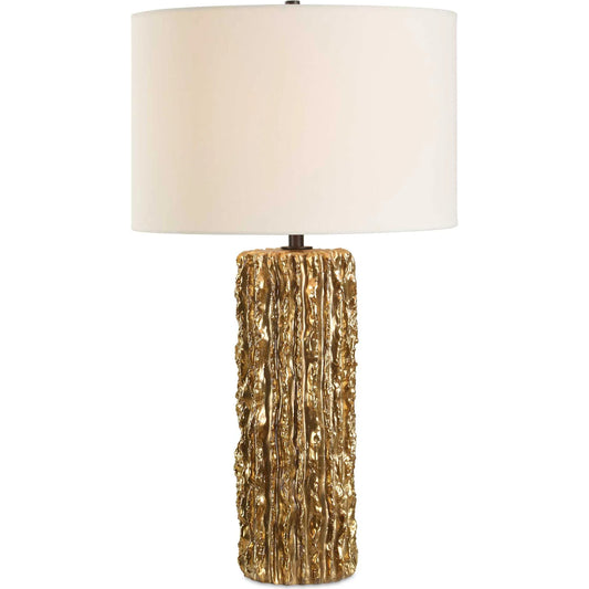 Echo Table Lamp by Uttermost in gold. Made from resin, iron, fabric in a unique style.