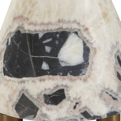 Marcela Panda Buffet Lamp by Uttermost in brass. Made from marble, metal, fabric in a eclectic & global style.