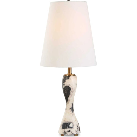 Marcela Panda Buffet Lamp by Uttermost in brass. Made from marble, metal, fabric in a unique style.